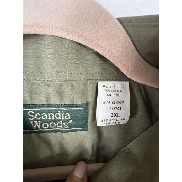 Men’s Scandia Woods Shirt Army Green Size 3X Work Utility Uniform Basic Pockets - Picture 7 of 9